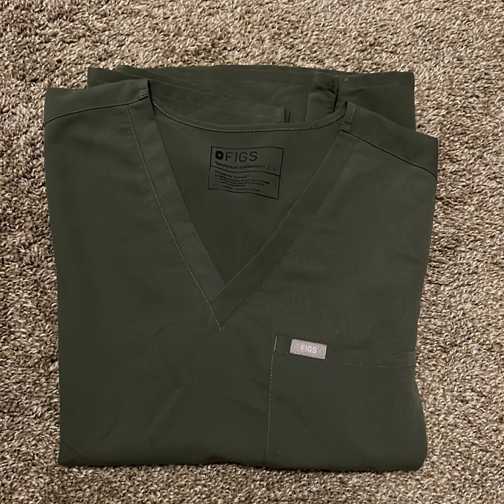 Limited Edition Moss Green Figs Scrub top